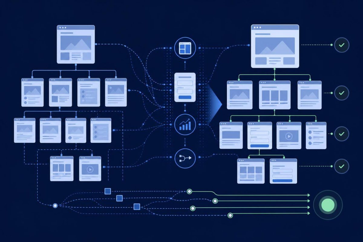 Control de activos durante un rediseño web Comparación técnica entre un sitio web actual y su nueva versión