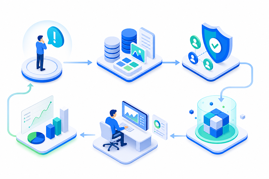 Recorrido desde una necesidad y datos disponibles hasta una prueba de IA supervisada y medible