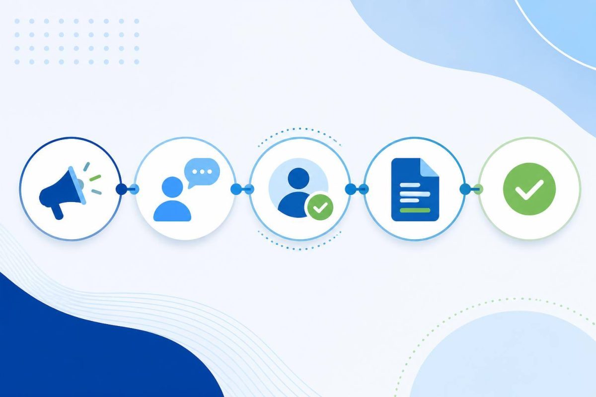Diagrama sencillo que relaciona campaña, lead, calificación y venta