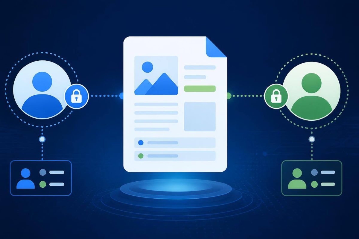 Controlar los permisos de cada archivo Esquema visual de un documento compartido con permisos de acceso limitados