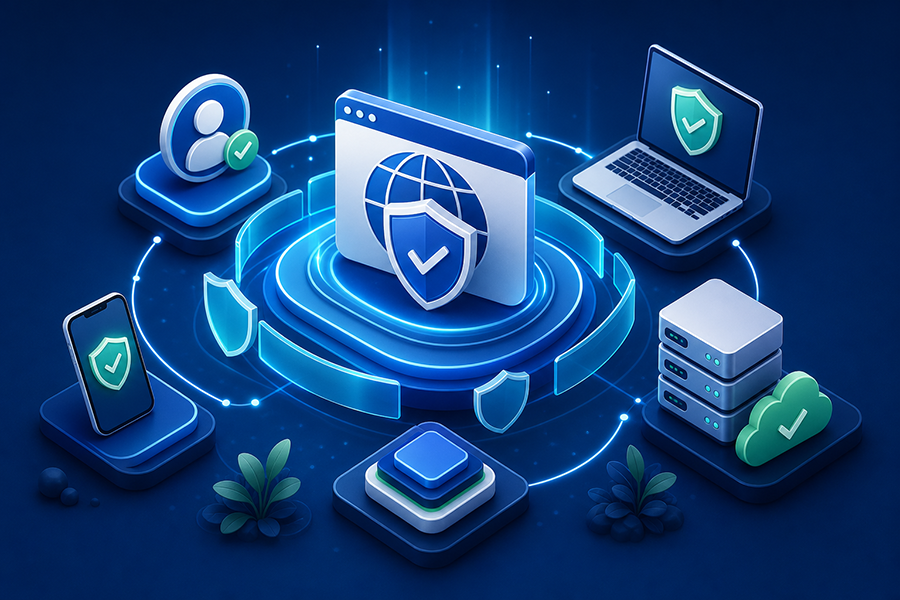 Cuentas, dispositivos, sitio web y copias protegidos mediante varias capas de seguridad