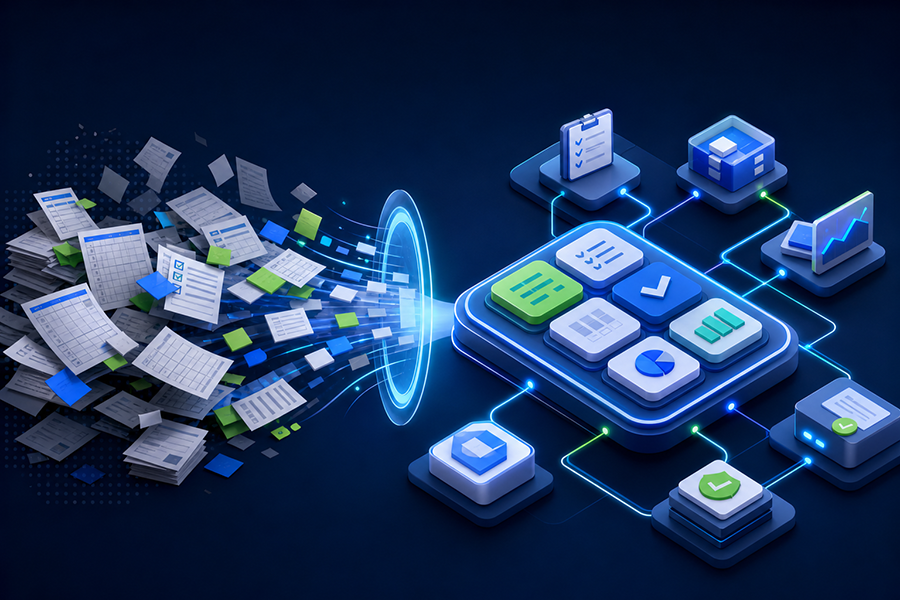 Información dispersa en planillas transformándose en un sistema online organizado