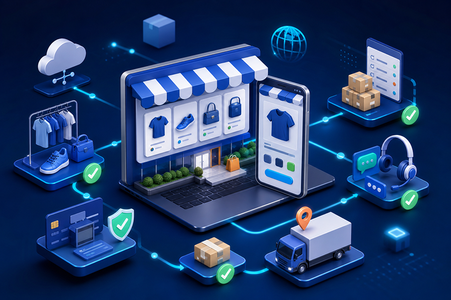 Tienda online conectada con catálogo, pagos, pedidos, entregas y atención
