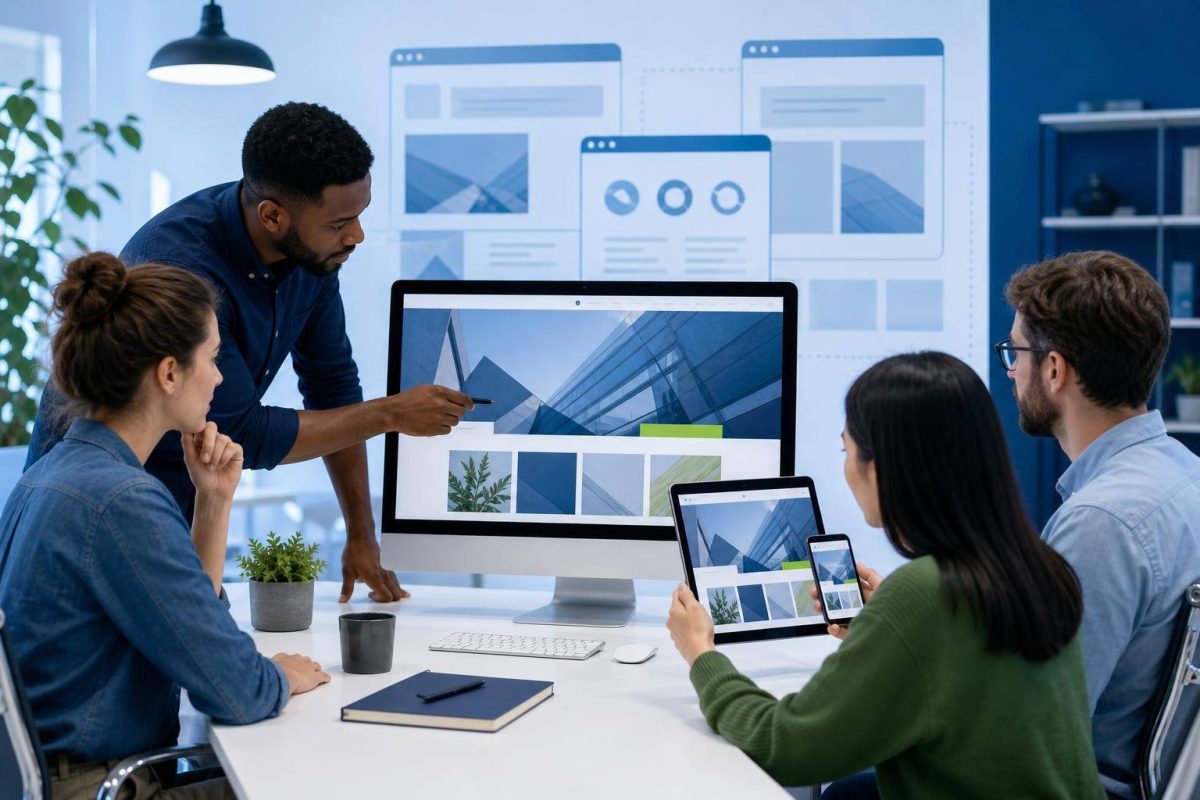 Equipo evaluando compatibilidad entre navegadores para un proyecto web moderno