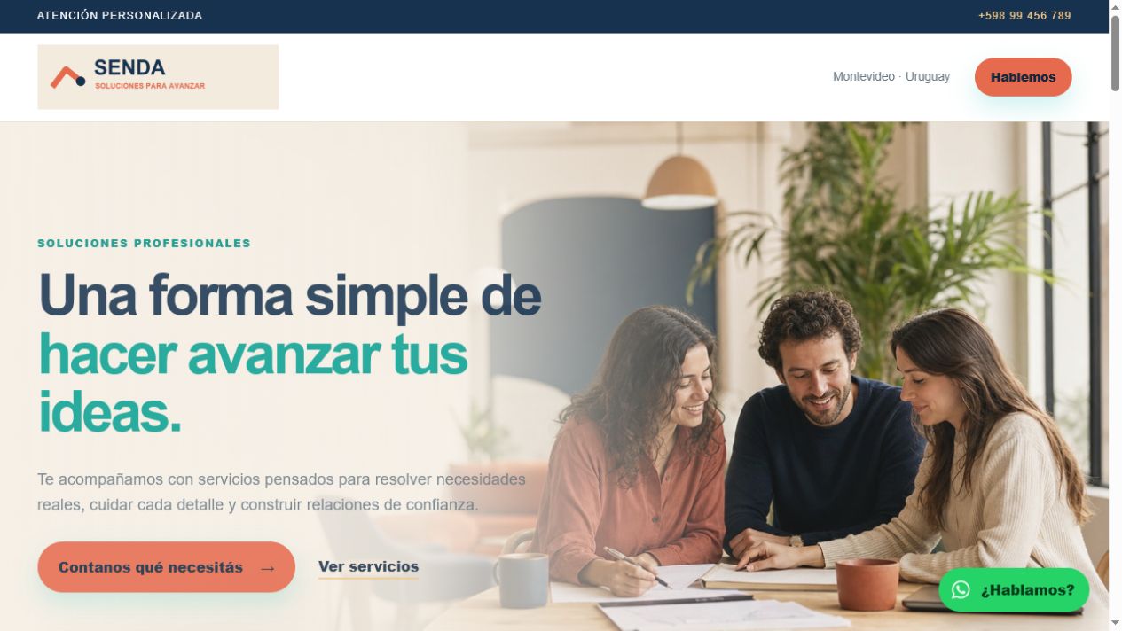 Vista previa de cinco diseños disponibles en el Plan Sitio Web Inicial
