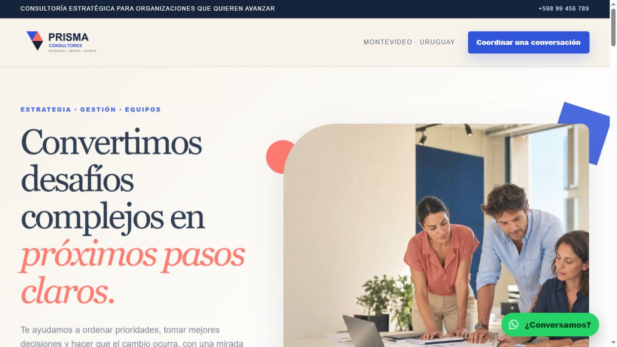 Captura del diseño PRISMA Consultores